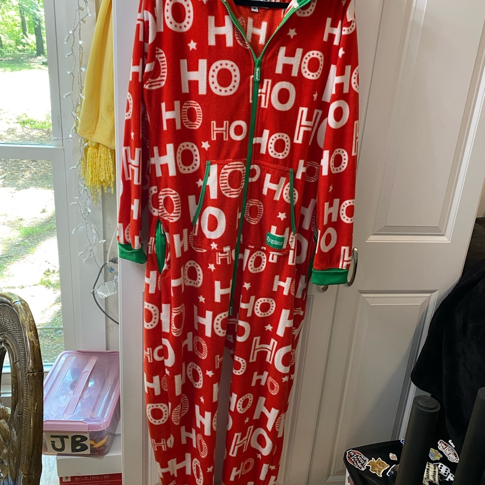 Red Holiday Onesie with Green Trim